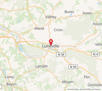 Map of Lunéville, Grand Est