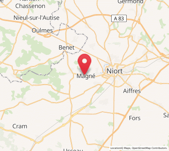 Map of Magné, Nouvelle-Aquitaine