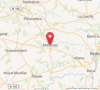 Map of Malansac, Brittany