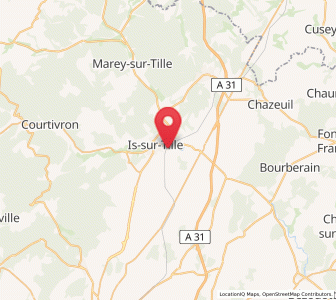 Map of Marcilly-sur-Tille, Bourgogne-Franche-Comté