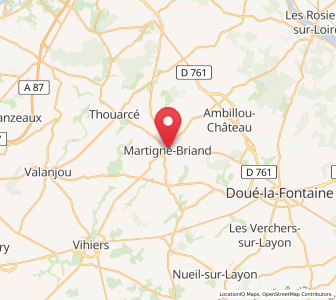 Map of Martigné-Briand, Pays de la Loire