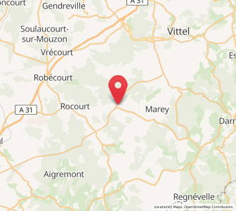 Map of Martigny-les-Bains, Grand Est
