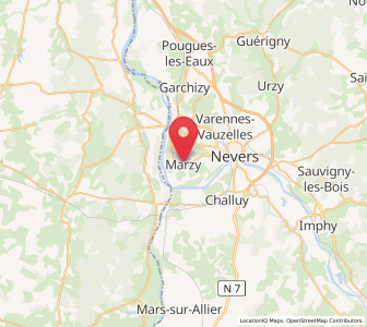 Map of Marzy, Bourgogne-Franche-Comté