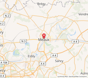 Map of Meaux, Île-de-France