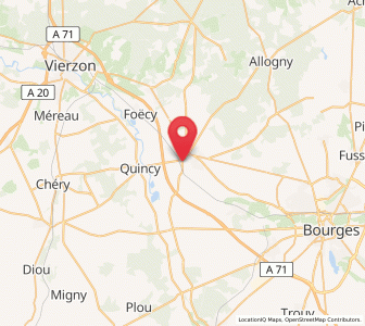 Map of Mehun-sur-Yèvre, Centre