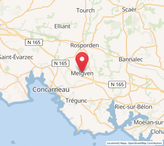 Map of Melgven, Brittany