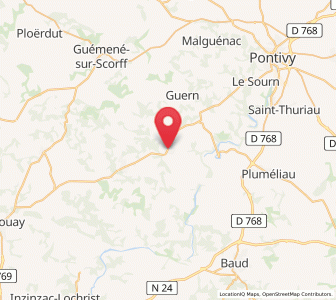 Map of Melrand, Brittany