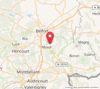 Map of Meroux, Bourgogne-Franche-Comté