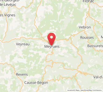 Map of Meyrueis, Occitanie