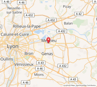 Map of Meyzieu, Auvergne-Rhône-Alpes