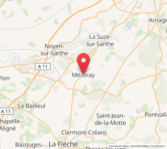 Map of Mézeray, Pays de la Loire