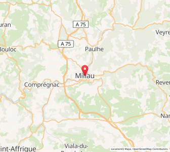 Map of Millau, Occitanie