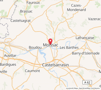 Map of Moissac, Occitanie