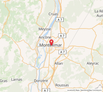 Map of Montélimar, Auvergne-Rhône-Alpes