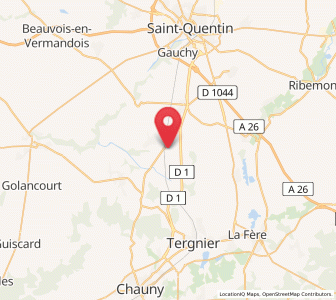 Map of Montescourt-Lizerolles, Hauts-de-France