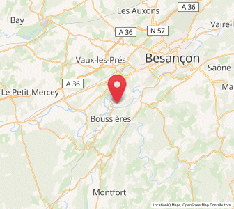 Map of Montferrand-le-Château, Bourgogne-Franche-Comté
