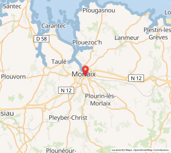 Map of Morlaix, Brittany