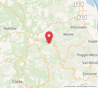 Map of Morosaglia, Corsica