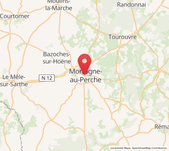 Map of Mortagne-au-Perche, Normandy