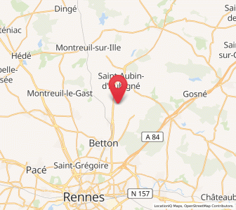 Map of Mouazé, Brittany