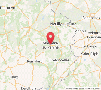 Map of Moutiers-au-Perche, Normandy