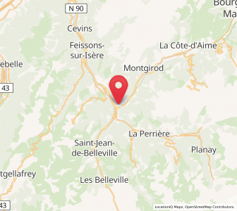 Map of Moûtiers, Auvergne-Rhône-Alpes