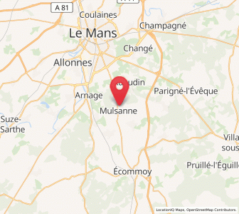 Map of Mulsanne, Pays de la Loire