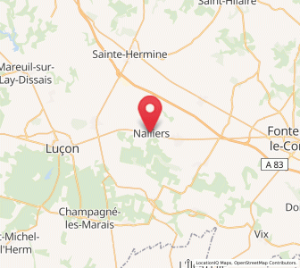 Map of Nalliers, Pays de la Loire