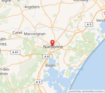Map of Narbonne, Occitanie
