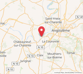 Map of Nersac, Nouvelle-Aquitaine