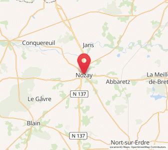 Map of Nozay, Pays de la Loire