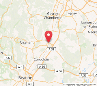 Map of Nuits-Saint-Georges, Bourgogne-Franche-Comté