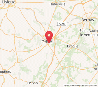 Map of Orbec, Normandy