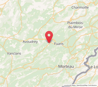 Map of Orchamps-Vennes, Bourgogne-Franche-Comté