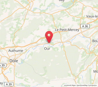 Map of Orchamps, Bourgogne-Franche-Comté