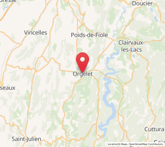 Map of Orgelet, Bourgogne-Franche-Comté