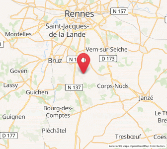 Map of Orgères, Brittany