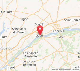 Map of Oudon, Pays de la Loire