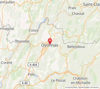 Map of Oyonnax, Auvergne-Rhône-Alpes