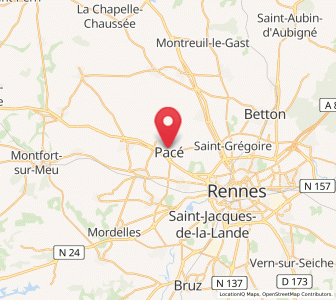 Map of Pacé, Brittany