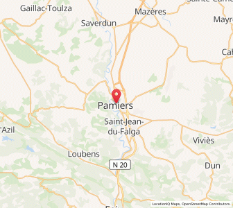 Map of Pamiers, Occitanie