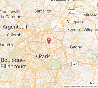 Map of Pantin, Île-de-France