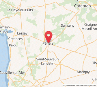 Map of Périers, Normandy