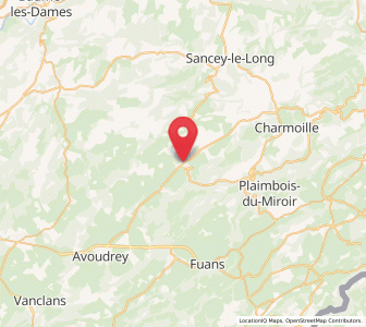 Map of Pierrefontaine-les-Varans, Bourgogne-Franche-Comté
