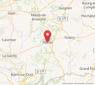 Map of Pipriac, Brittany