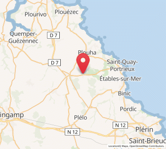 Map of Pléguien, Brittany
