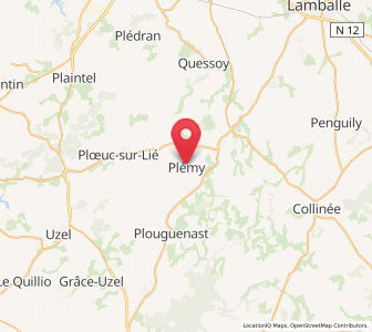Map of Plémy, Brittany