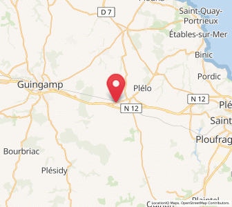 Map of Plouagat, Brittany