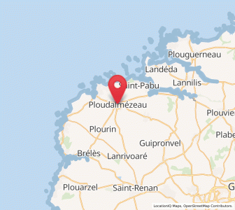 Map of Ploudalmézeau, Brittany