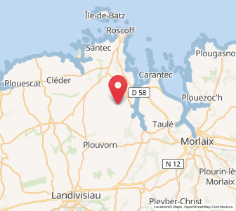 Map of Plouénan, Brittany